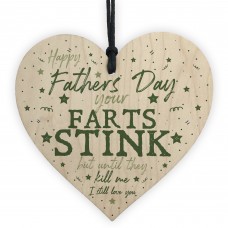Funny Rude Fathers Day Gifts Novelty Wooden Heart Gift For Dad 