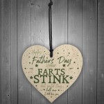 Funny Rude Fathers Day Gifts Novelty Wooden Heart Gift For Dad 