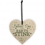 Funny Rude Fathers Day Gifts Novelty Wooden Heart Gift For Dad 