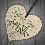 Funny Rude Fathers Day Gifts Novelty Wooden Heart Gift For Dad 