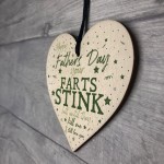 Funny Rude Fathers Day Gifts Novelty Wooden Heart Gift For Dad 