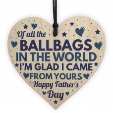 Funny Rude Fathers Day Gifts Novelty Wooden Heart Gift For Dad
