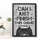 FRAMED Gaming Sign For Boys Bedroom Decor Man Cave Sign