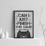 FRAMED Gaming Sign For Boys Bedroom Decor Man Cave Sign