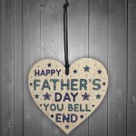 Funny Fathers Day Gifts Wooden Heart Novelty Rude Dad Gifts