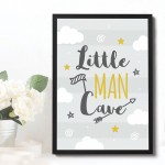 Framed Nursery Print For Boy Bedroom Little Man Cave Sign Decor