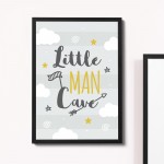 Framed Nursery Print For Boy Bedroom Little Man Cave Sign Decor