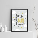 Framed Nursery Print For Boy Bedroom Little Man Cave Sign Decor