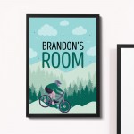PERSONALISED Bedroom Wall Sign Boys Bedroom Decor Bike Print