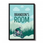 PERSONALISED Bedroom Wall Sign Boys Bedroom Decor Bike Print
