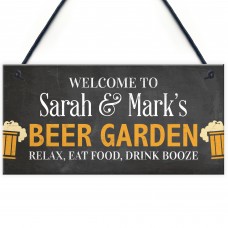 PERSONALISED Beer Garden Sign Funny Bar Pub Sign Man Cave Sign