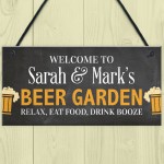 PERSONALISED Beer Garden Sign Funny Bar Pub Sign Man Cave Sign