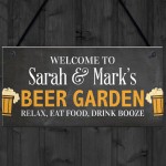 PERSONALISED Beer Garden Sign Funny Bar Pub Sign Man Cave Sign