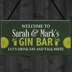 PERSONALISED Gin Bar Sign Garden Sign Gin Shed Sign Kitchen Sign