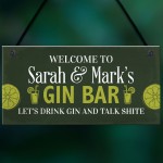 PERSONALISED Gin Bar Sign Garden Sign Gin Shed Sign Kitchen Sign