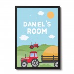 FRAMED Nursery Print Personalised Boy Bedroom Sign Farming Print