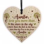 Cute Auntie Gifts Wooden Heart Auntie Birthday Gift Sister Gifts