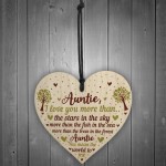 Cute Auntie Gifts Wooden Heart Auntie Birthday Gift Sister Gifts