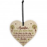 Cute Auntie Gifts Wooden Heart Auntie Birthday Gift Sister Gifts
