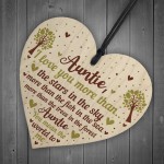 Cute Auntie Gifts Wooden Heart Auntie Birthday Gift Sister Gifts