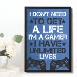 Funny Gamer Gift Gaming Framed Print Gaming Print For Wall