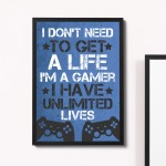 Funny Gamer Gift Gaming Framed Print Gaming Print For Wall