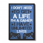 Funny Gamer Gift Gaming Framed Print Gaming Print For Wall