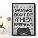 Gamer Gift For Son Brother Dad Gaming Framed Prints Bedroom Sign