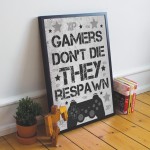 Gamer Gift For Son Brother Dad Gaming Framed Prints Bedroom Sign