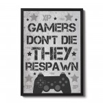 Gamer Gift For Son Brother Dad Gaming Framed Prints Bedroom Sign
