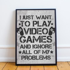 Funny Gaming Sign Gamer Gift For Men Boys Bedroom Wall Art 