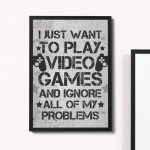 Funny Gaming Sign Gamer Gift For Men Boys Bedroom Wall Art 