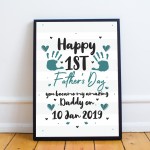 1st Fathers Day Frame Dad Daddy Gift First Fathers Day Gift 