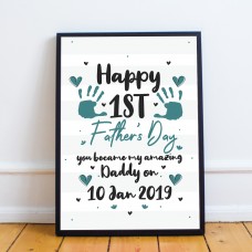 1st Fathers Day Frame Dad Daddy Gift First Fathers Day Gift 