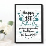 1st Fathers Day Frame Dad Daddy Gift First Fathers Day Gift 