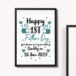 1st Fathers Day Frame Dad Daddy Gift First Fathers Day Gift 