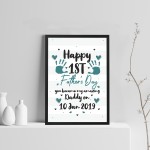 1st Fathers Day Frame Dad Daddy Gift First Fathers Day Gift 