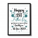 1st Fathers Day Frame Dad Daddy Gift First Fathers Day Gift 