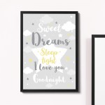 Sweet Dreams Nursery Prints Framed Nursery Print Girl Decor Gift