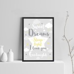 Sweet Dreams Nursery Prints Framed Nursery Print Girl Decor Gift