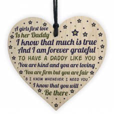 Daddy's Girl Hanging Wooden Heart FATHERS DAY Gift For Him 