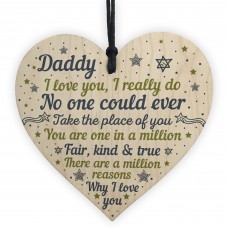 Daddy Daughter Gifts Fathers Day Gift Wooden Heart Dad Birthday 