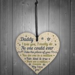 Daddy Daughter Gifts Fathers Day Gift Wooden Heart Dad Birthday 