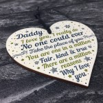 Daddy Daughter Gifts Fathers Day Gift Wooden Heart Dad Birthday 