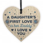 Love Daddy Dad Wooden Heart Happy Birthday Card Gift Thank You