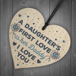 Love Daddy Dad Wooden Heart Happy Birthday Card Gift Thank You