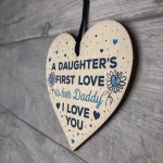 Love Daddy Dad Wooden Heart Happy Birthday Card Gift Thank You