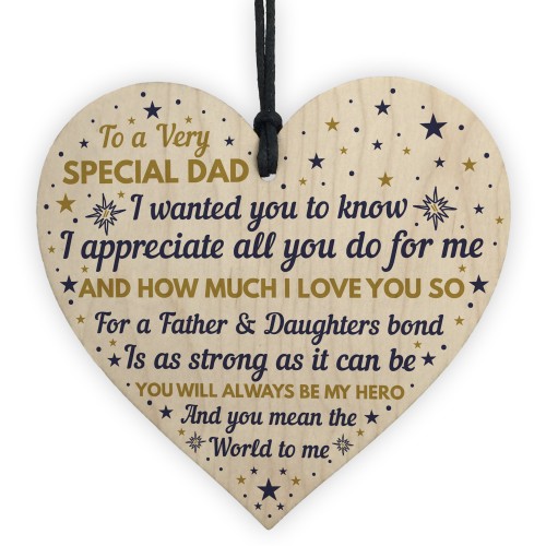 SPECIAL DAD Wooden Heart Dad Birthday Gift FATHERS DAY Gift