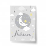 Grey Yellow Nursery Art Print Wall Art Picture For Baby Nursery