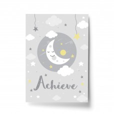 Grey Yellow Nursery Art Print Wall Art Picture For Baby Nursery